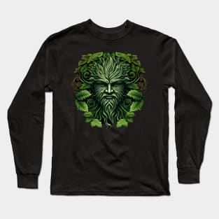 Jack Of The Wood Traditional Pagan Celtic Greenman Long Sleeve T-Shirt